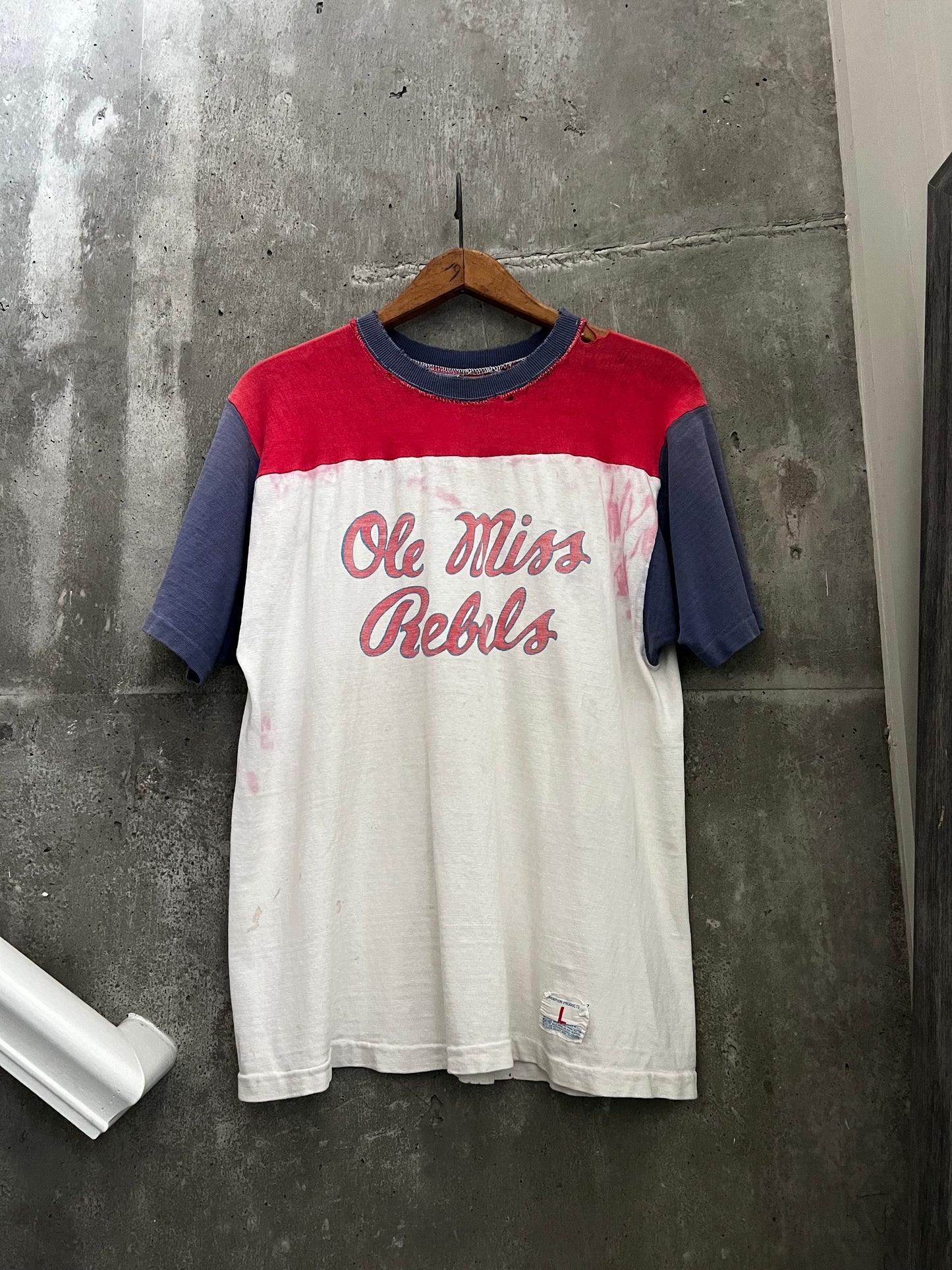 1970s 3-tone Champion Ole Miss tee (L)