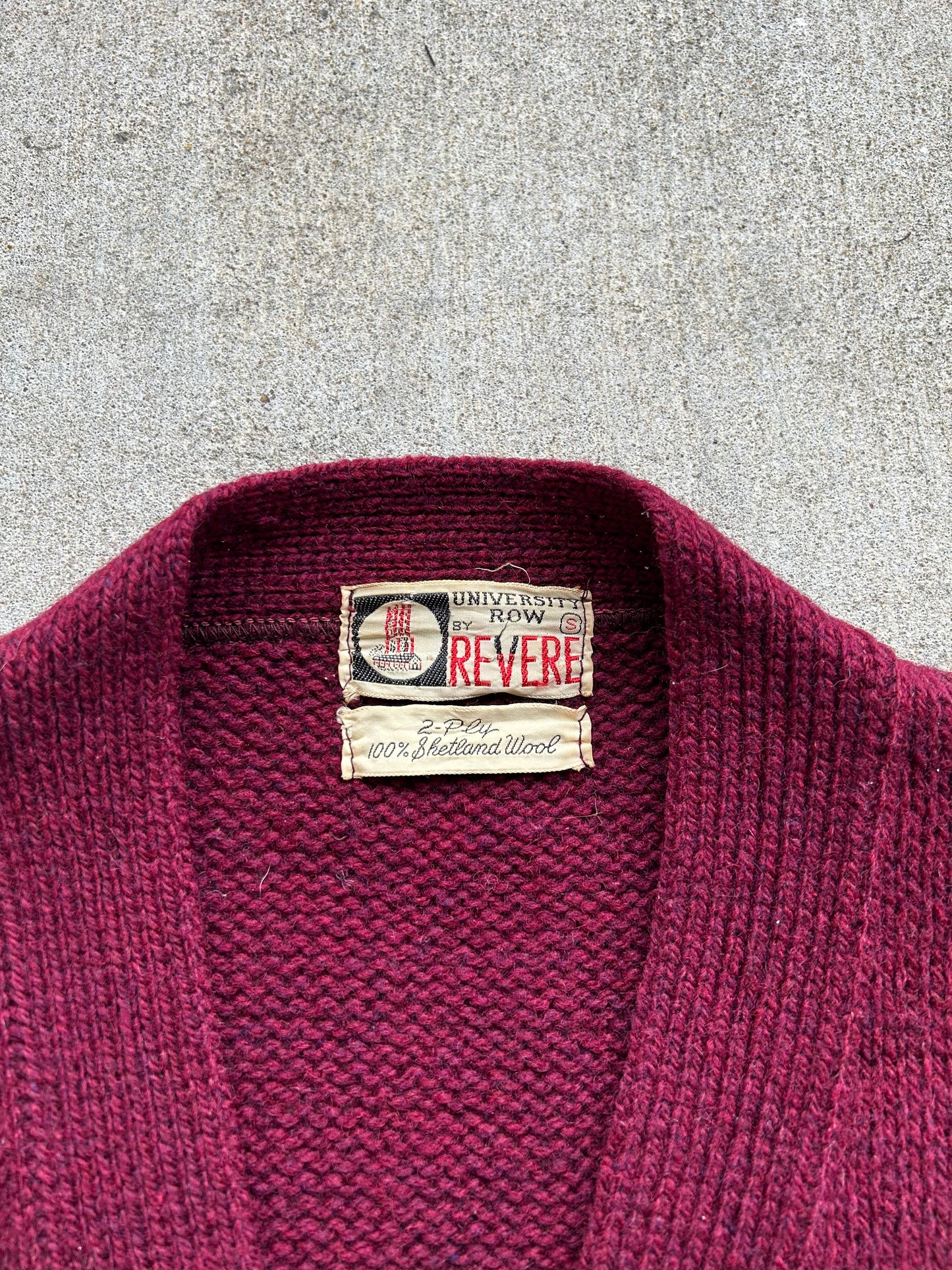 1950s shetland wool MSU cardigan (S)